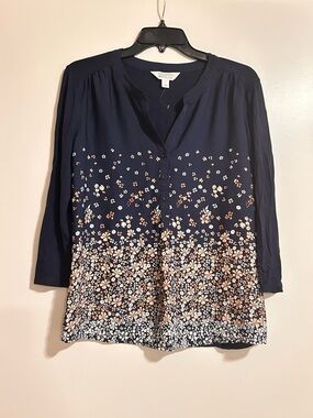 Market & Spruce Navy Floral Henley Tunic (BNWT)